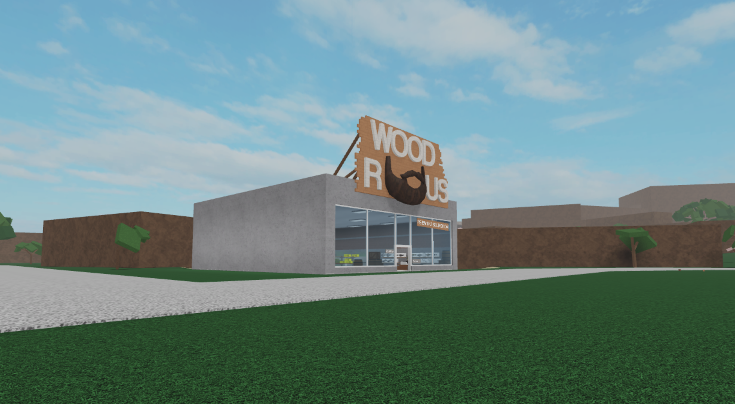 Wood R Us store interior in Lumber Tycoon 2
